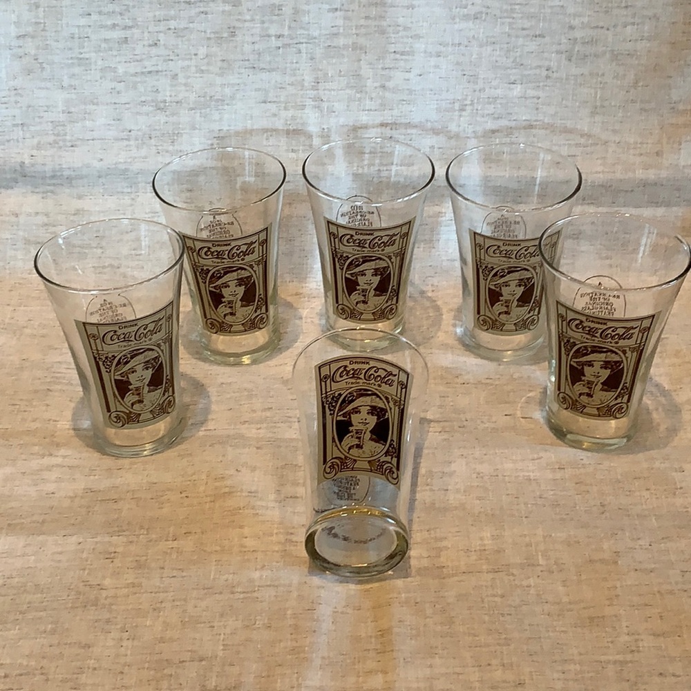 Vintage Coca-Cola Set of 6 Flare Fountain Glasses
